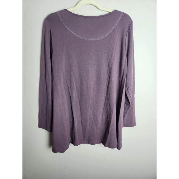 Soft Surroundings Cristobal Tunic sz XL bamboo kangaroo pocket purple cozy soft - Picture 4 of 10